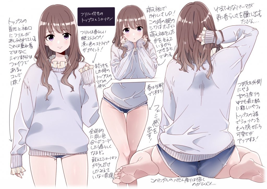 每日好图：多角度观察！日系内衣泳装美少女设定集（第二弹）