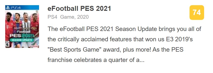 《实况足球2021》IGN 7分：真换皮 更新少 但很诚实