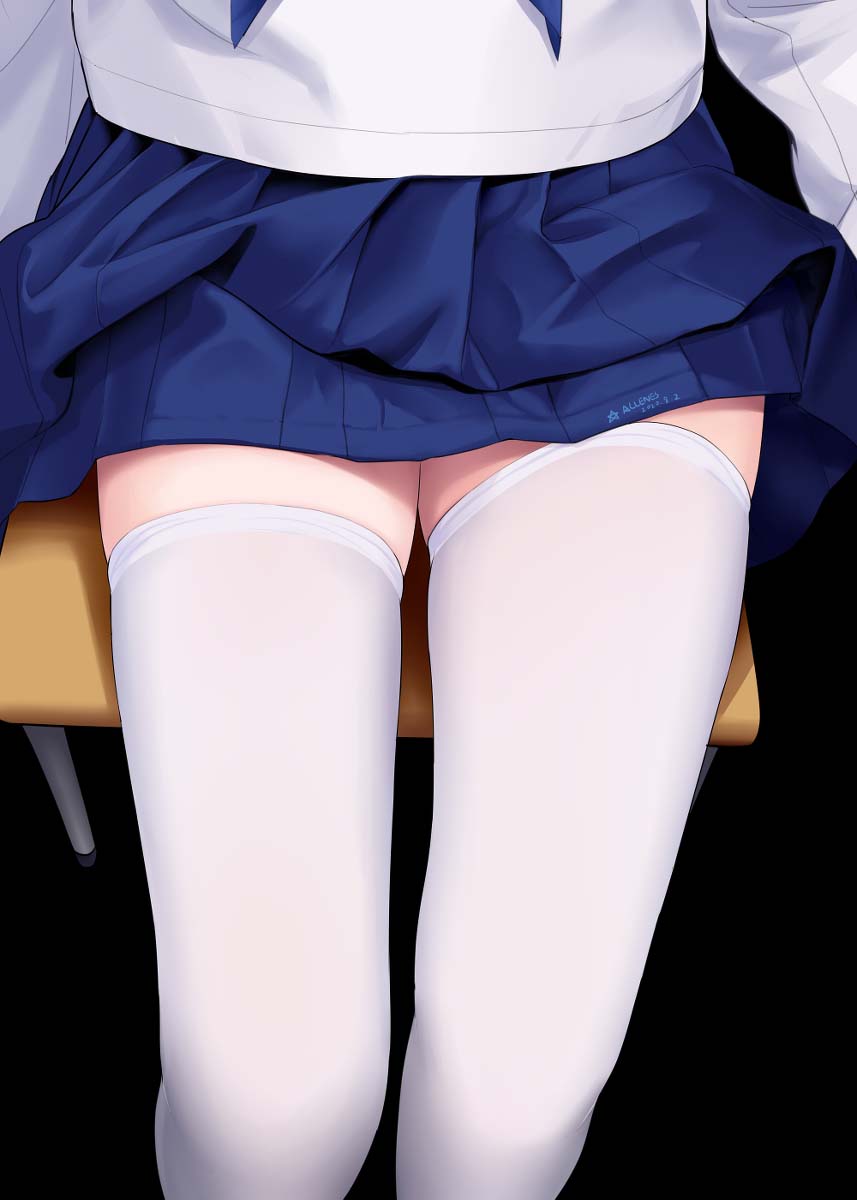 每日好图：二次元白丝美少女！足控福利！【画师：ALLENES】