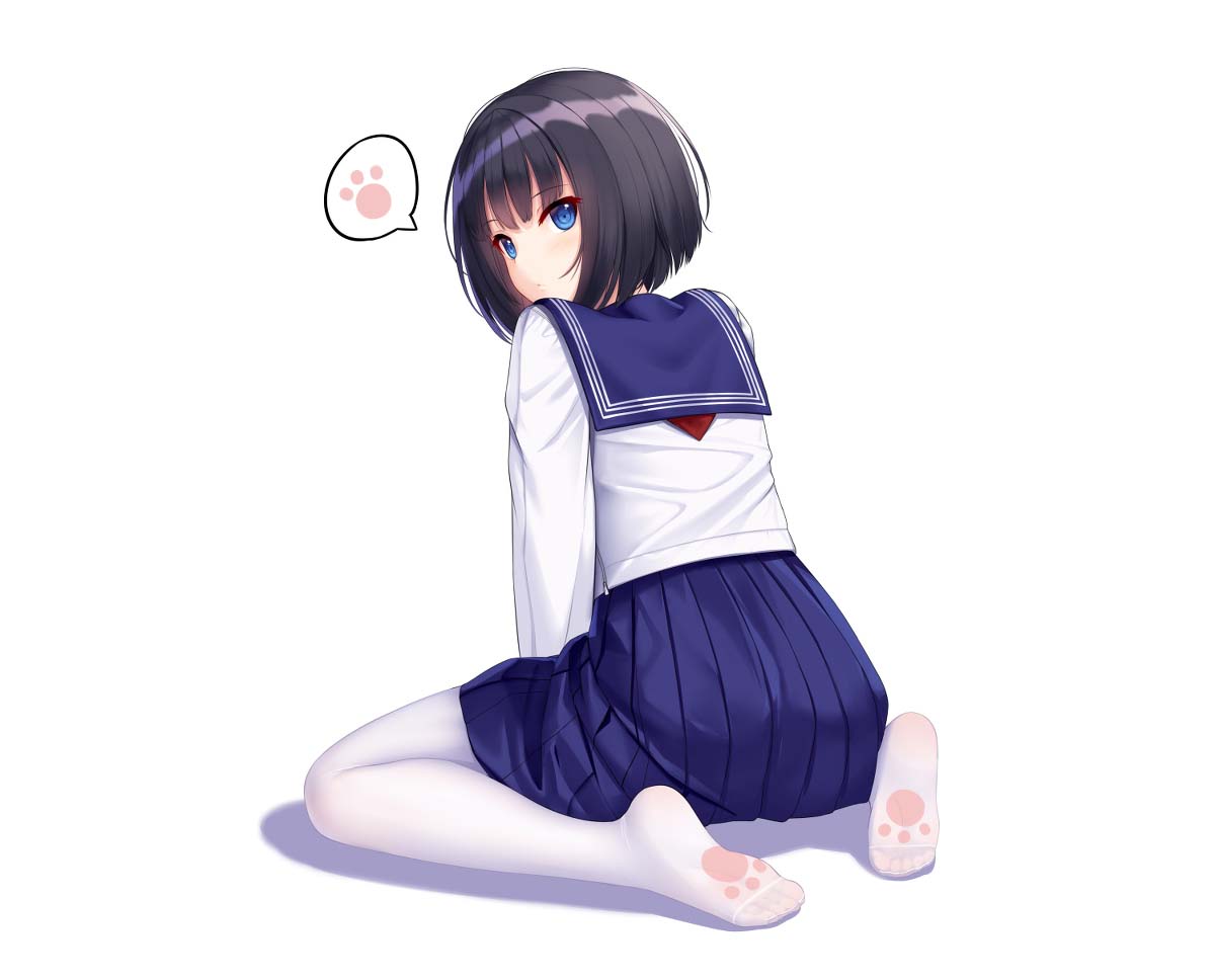 每日好图：二次元白丝美少女！足控福利！【画师：ALLENES】