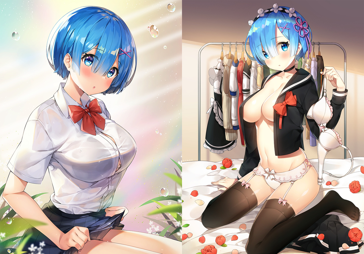 每日好图：#P站#同人美图推荐#RE0#雷姆【画师：あやみ】