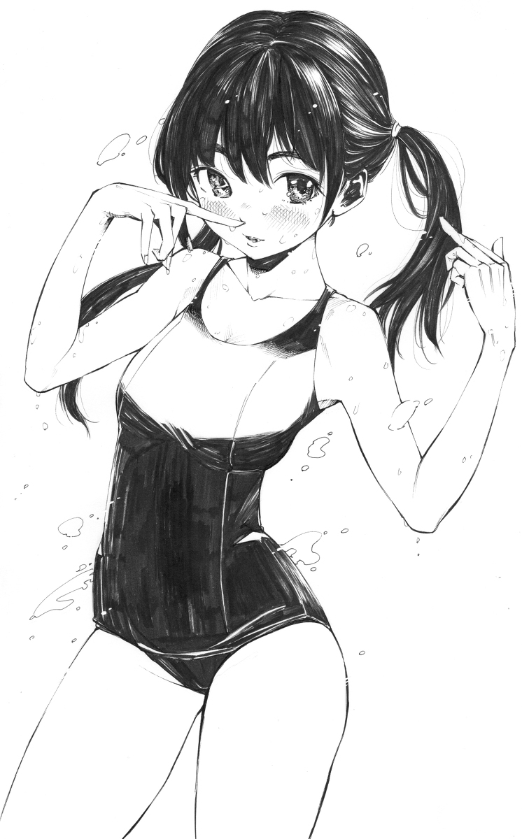 每日好图：P站#黑白手绘风#女子高中生#JK#插画欣赏【画师：ガガイモ】