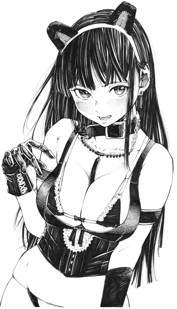 每日好图：P站#黑白手绘风#女子高中生#JK#插画欣赏【画师：ガガイモ】