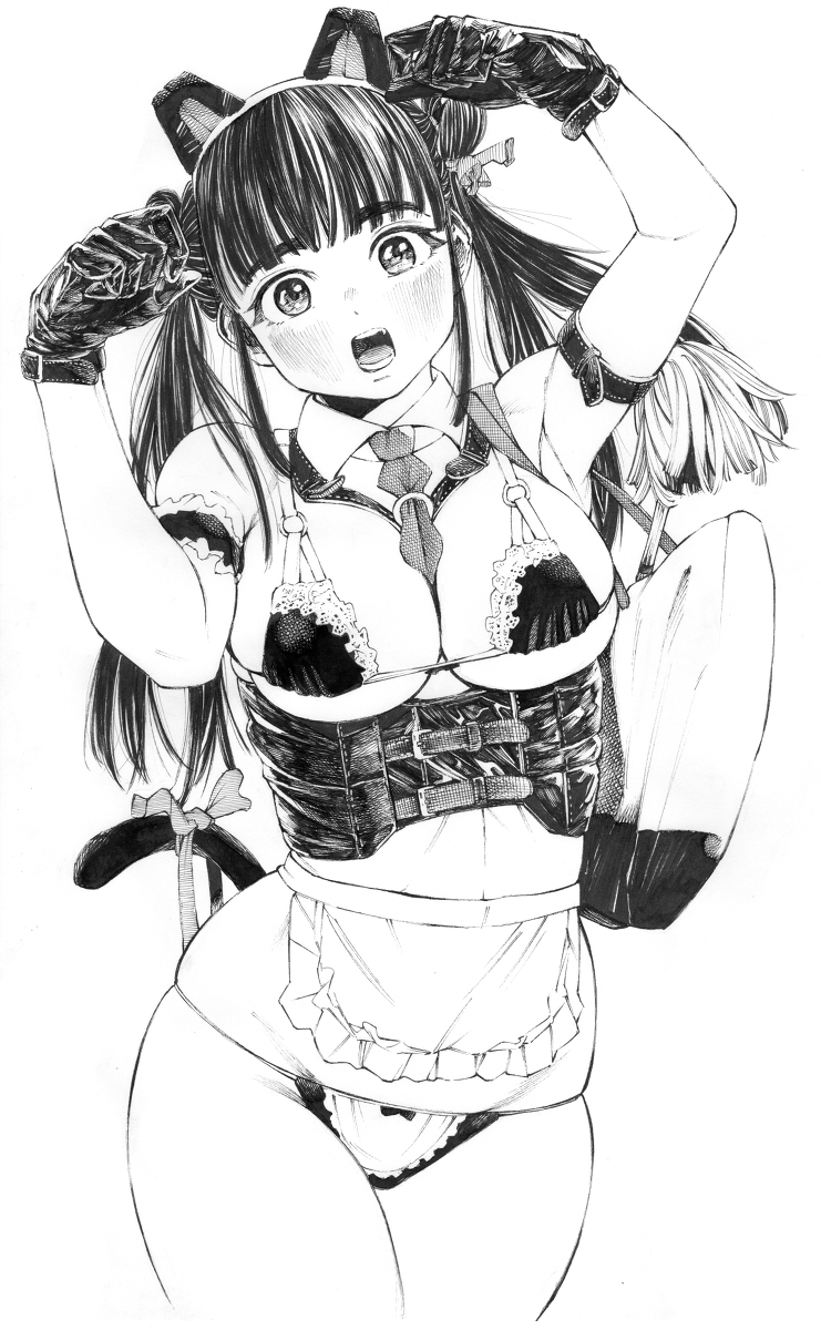 每日好图：P站#黑白手绘风#女子高中生#JK#插画欣赏【画师：ガガイモ】
