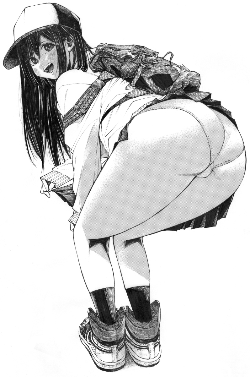 每日好图：P站#黑白手绘风#女子高中生#JK#插画欣赏【画师：ガガイモ】