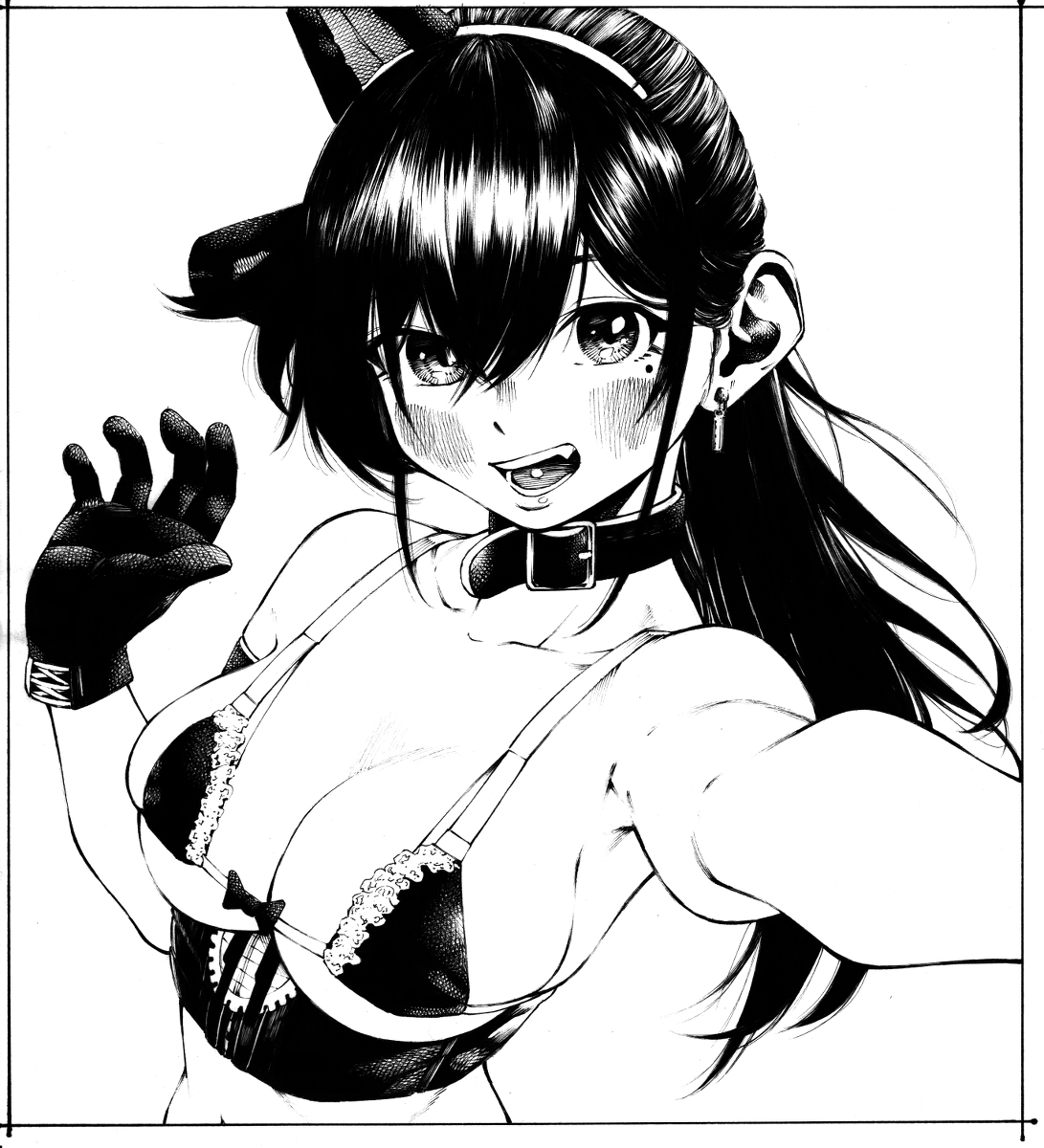 每日好图：P站#黑白手绘风#女子高中生#JK#插画欣赏【画师：ガガイモ】
