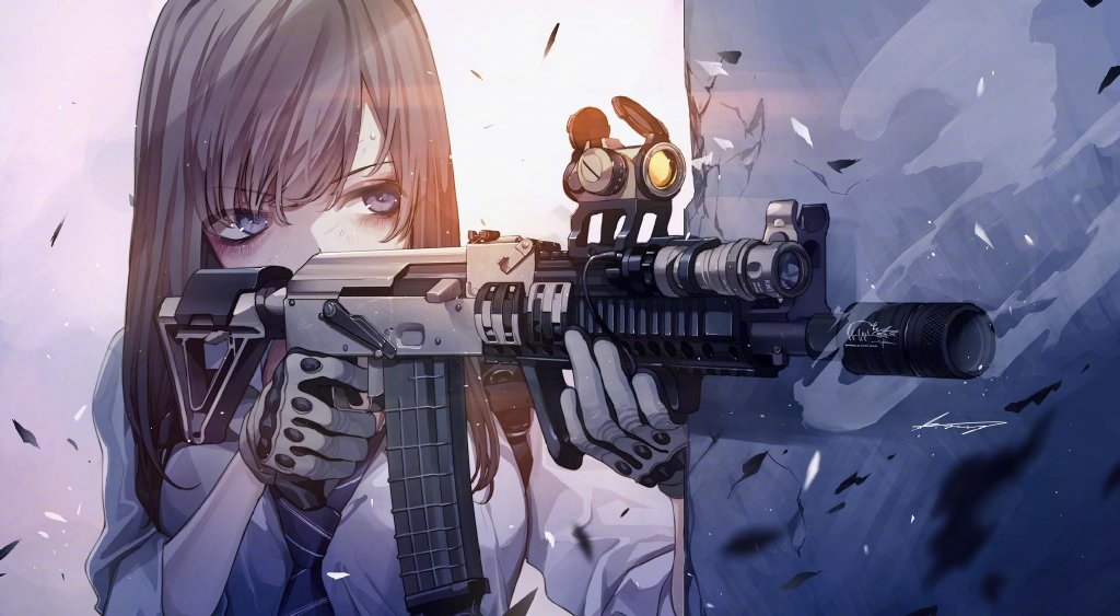 每日好图：JK、枪与车【画师：海凪コウ】