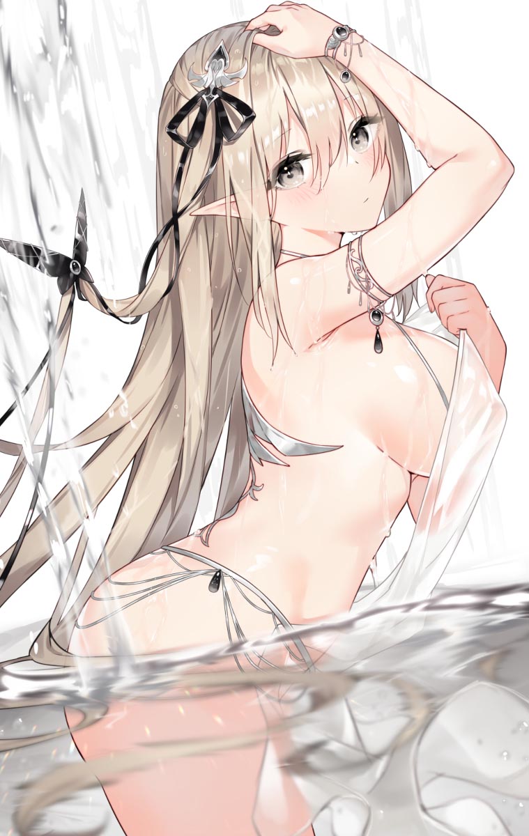 每日好图：P站#二次元插画精选#精灵#泳装【画师：そらなにいろ】