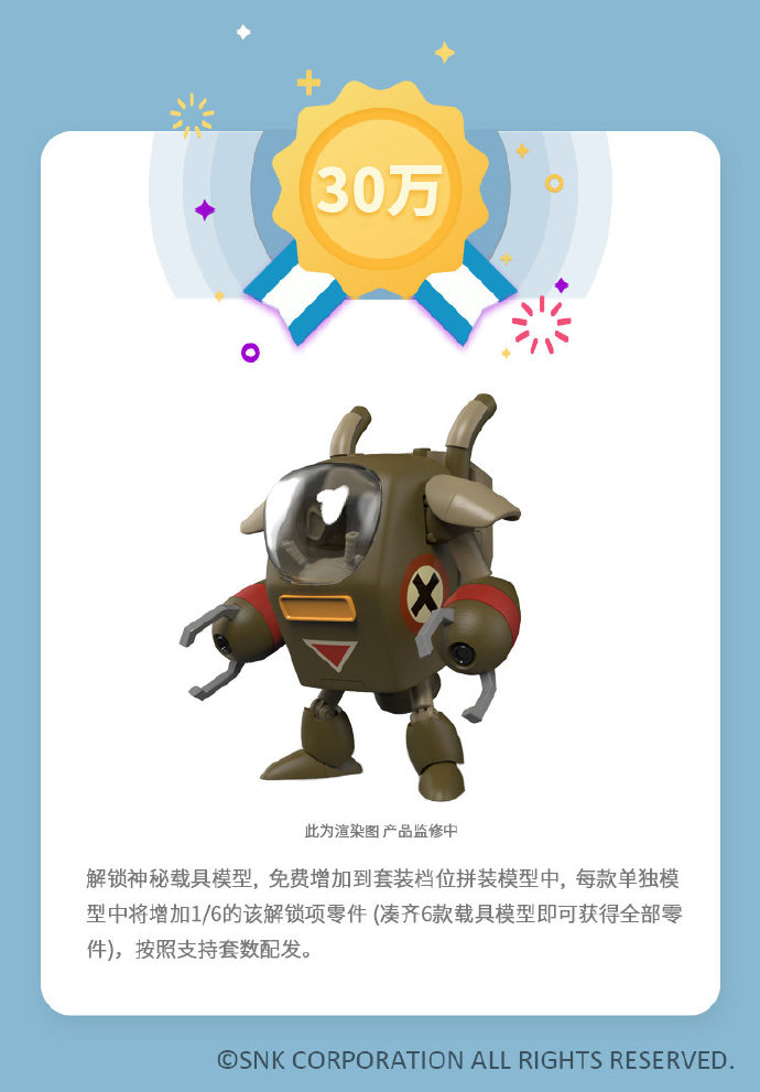 SNK授权《合金弹头3》载具模型套装（6款）推出