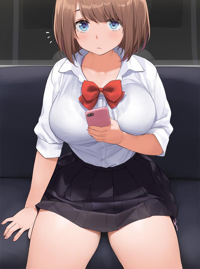 每日好图：P站#巨乳JK#女高中生内衣福利【画师：開栓注意】