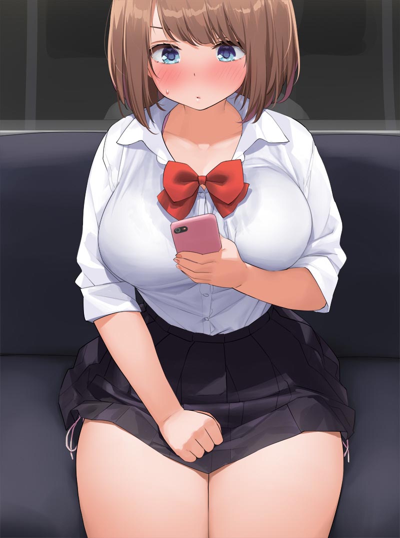 每日好图：P站#巨乳JK#女高中生内衣福利【画师：開栓注意】