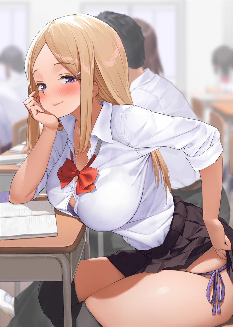 每日好图：P站#巨乳JK#女高中生内衣福利【画师：開栓注意】