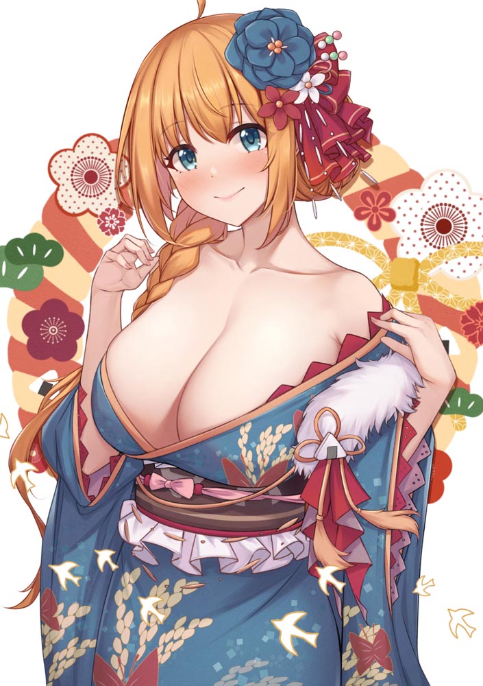 每日好图：“实在是太大了”#二次元巨乳美少女#P站大神【画师：缶子牧場】