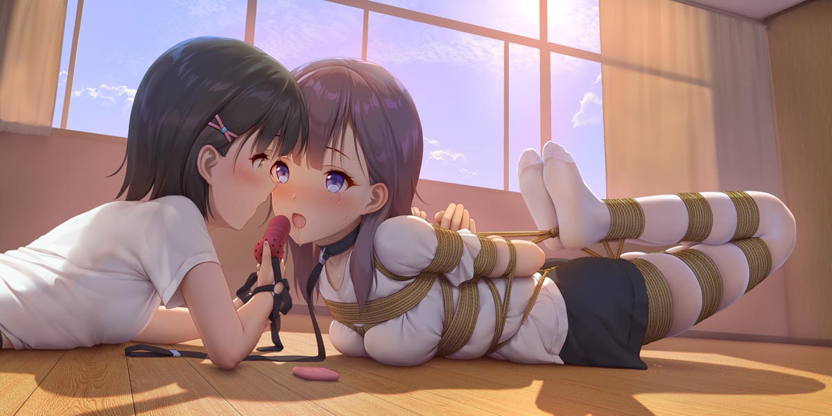 每日好图：二次元白丝捆绑紧缚拘束插画【画师ひみつ】