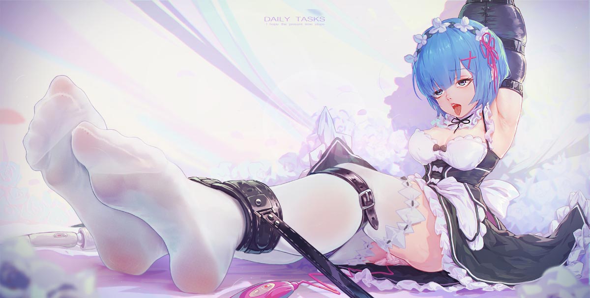 每日好图：二次元足控美图#白丝裸足捆绑拘束【画师ICECAKE】