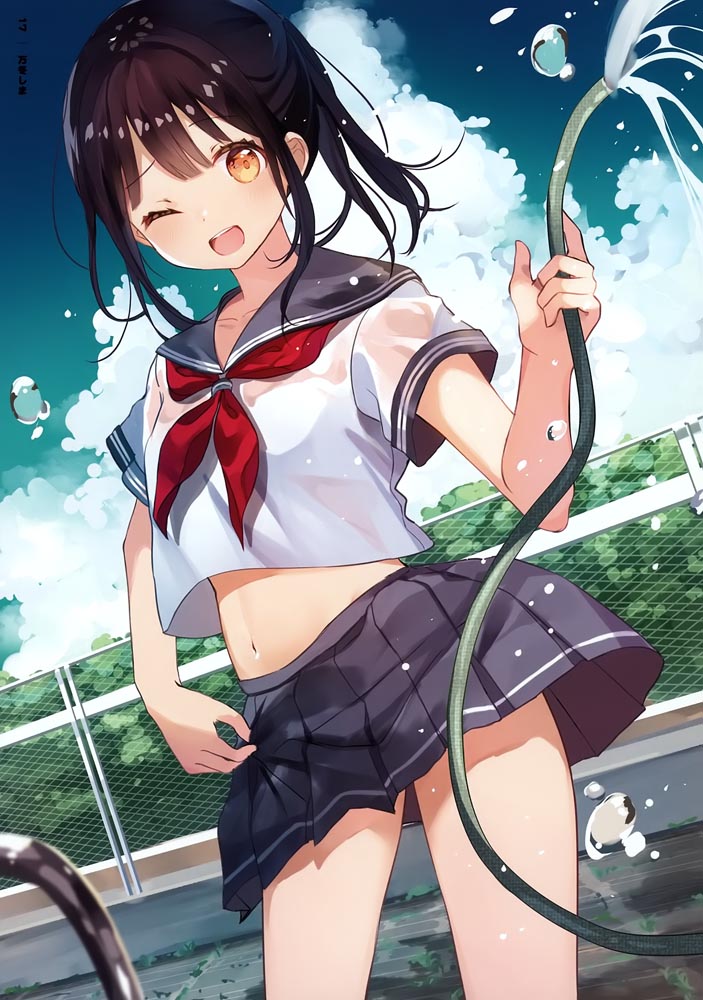每日好图：肚脐×黑丝插画集[GAKAKU (よろず)] へそ×タイツ