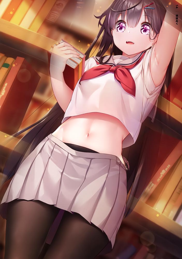 每日好图：肚脐×黑丝插画集[GAKAKU (よろず)] へそ×タイツ