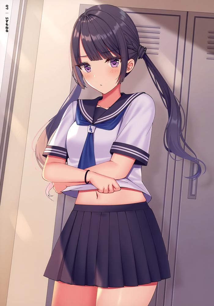 每日好图：肚脐×黑丝插画集[GAKAKU (よろず)] へそ×タイツ