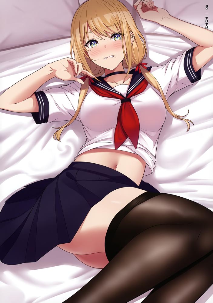 每日好图：肚脐×黑丝插画集[GAKAKU (よろず)] へそ×タイツ