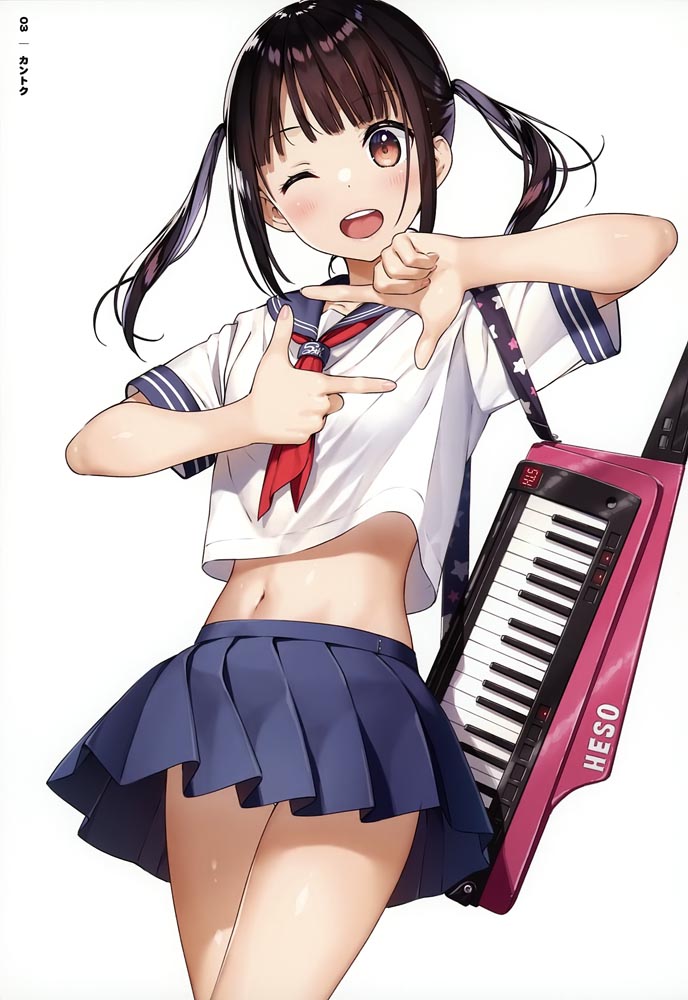 每日好图：肚脐×黑丝插画集[GAKAKU (よろず)] へそ×タイツ