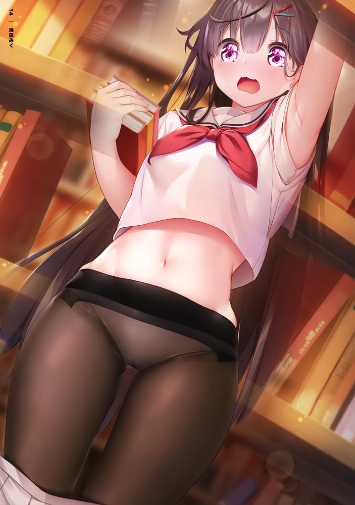 每日好图：肚脐×黑丝插画集[GAKAKU (よろず)] へそ×タイツ