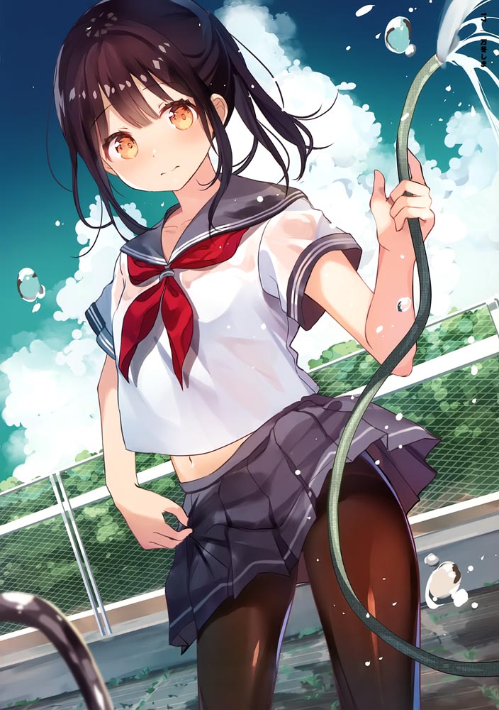 每日好图：肚脐×黑丝插画集[GAKAKU (よろず)] へそ×タイツ