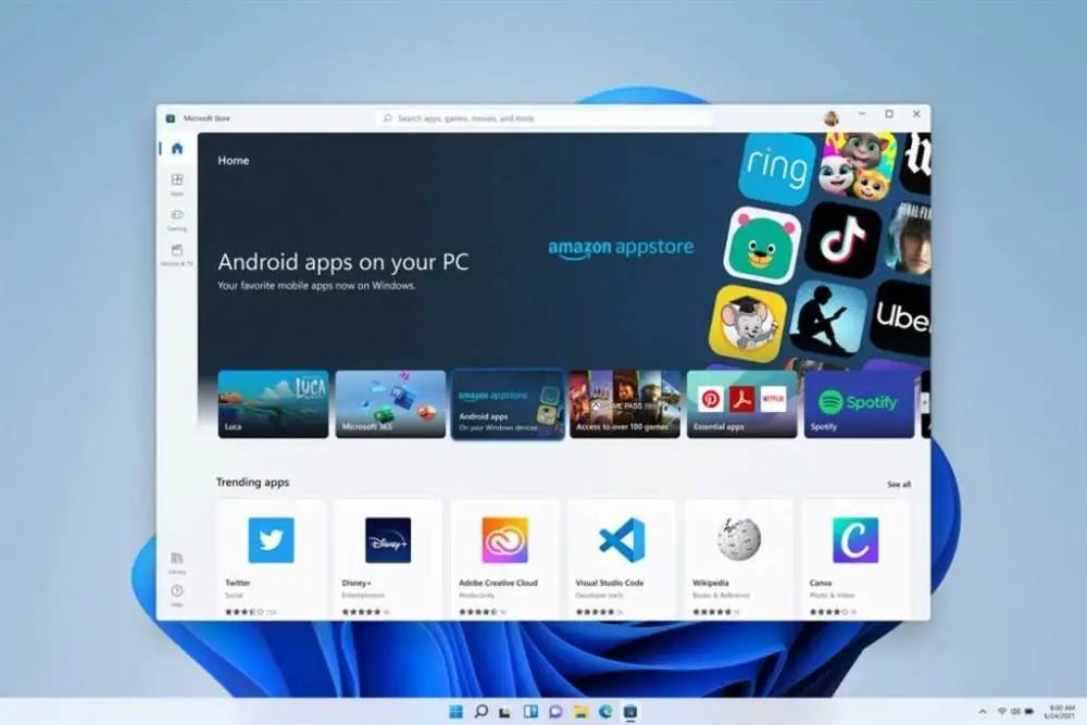 模拟器下岗?微软宣布Windows 11 可运行安卓APP插图2 模拟器下岗?微软宣布Windows 11 可运行安卓APP