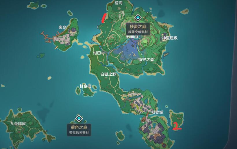 原神稻妻攻略：找手鞠游戏 6个鲸井小弟位置