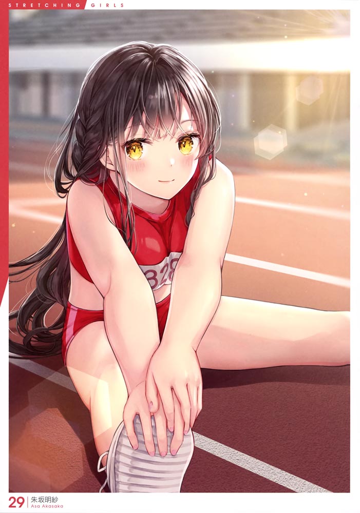 画集：拉伸女孩~有益健康？的插画【電撃萌王 2021年6月号付録】