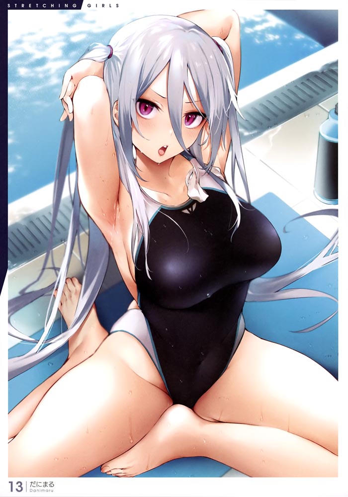 画集：拉伸女孩~有益健康？的插画【電撃萌王 2021年6月号付録】