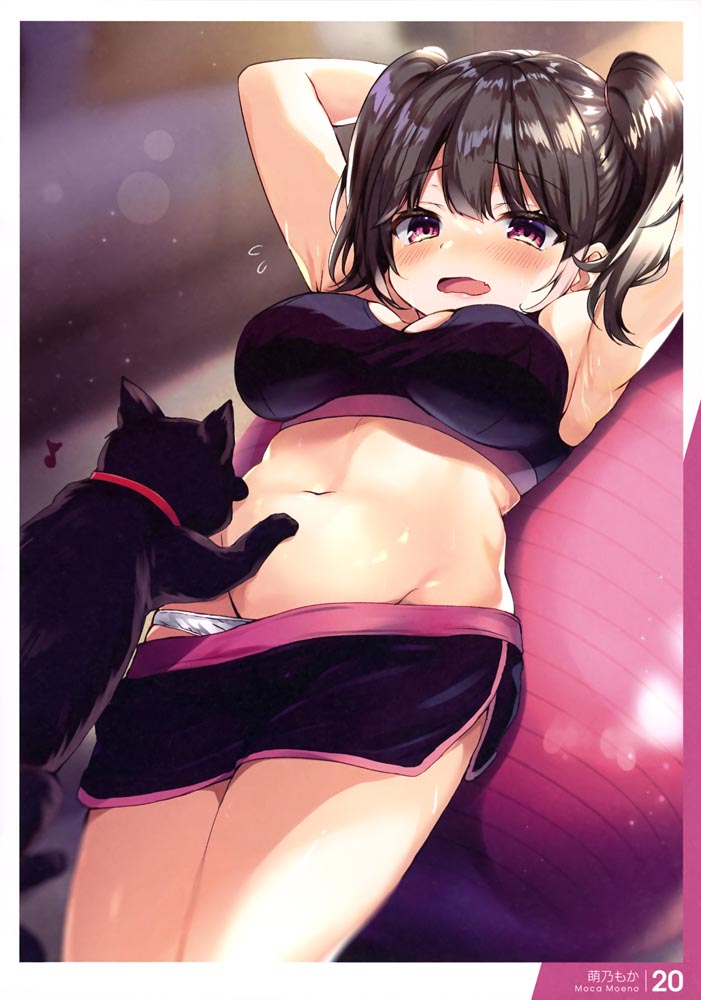 画集：拉伸女孩~有益健康？的插画【電撃萌王 2021年6月号付録】