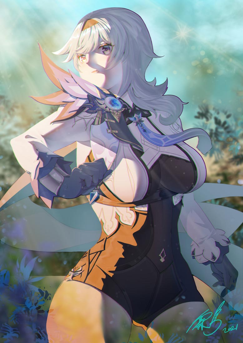 二次元美少女游戏插画#午安原神【210921】
