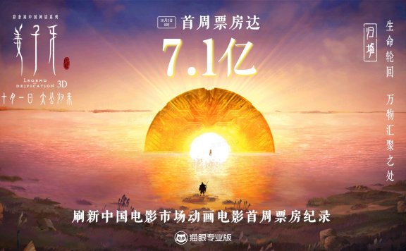 口碑翻车?《姜子牙》豆瓣评分降到7.1 首周票房已达7.1亿