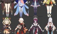 原神内鬼:1.2版本#新人物渲染建模——胡桃、云堇、罗莎利亚、瑶瑶等