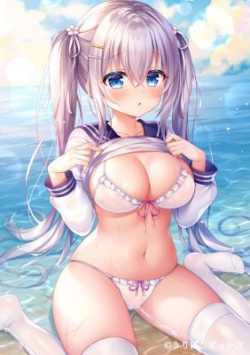 每日好图：萌系巨乳萝莉#福利插画【画师：三つ葉ちょこ】